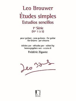 Leo Brouwer Notenblätter Etudes simples vol.1 (nos.1-5)