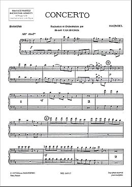 Georg Friedrich Händel Notenblätter Concerto en si mineur