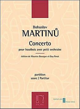 Bohuslav Martinu Notenblätter Concerto pour hautbois et petit orchestre