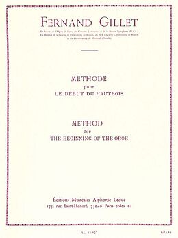 Fernand Gillet Notenblätter Méthode pour le debut du hautbois