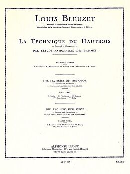 Louis Bleuzet Notenblätter La technique du hautbois vol.1