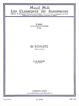 Johann Sebastian Bach Notenblätter Sonate no.6 pour saxophone alto