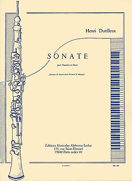 Henri Dutilleux Notenblätter Sonate pour hautbois et piano