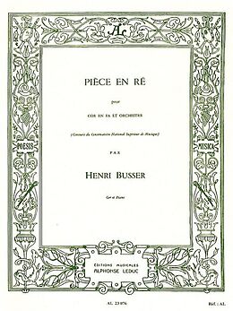 Henri Busser Notenblätter Piece en re op.39 pour cor en fa