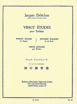 Jacques Delécluse Notenblätter 20 études pour timbales
