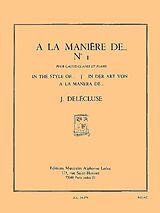 Jacques Delécluse Notenblätter A la manière deno.1