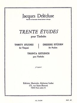 Jacques Delécluse Notenblätter 30 Études vol.2 pour timbales (fr/dt/en/sp)