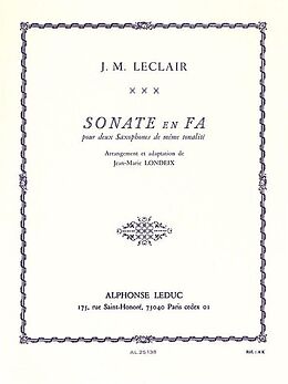 Jean Marie l'Ainé Leclair Notenblätter Sonata fa majeur pour 2 saxophones