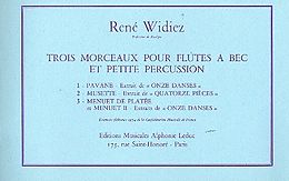 René Widiez Notenblätter 3 Morceaux pour 3 flûtes à bec et