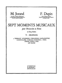 Marcel Jorand Notenblätter GRANADA POUR PERCUSSION ET PIANO