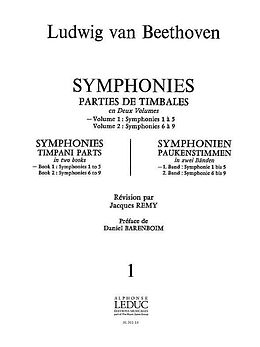 Ludwig van Beethoven Notenblätter SYMPHONIES PARTIES DE TIMBALES