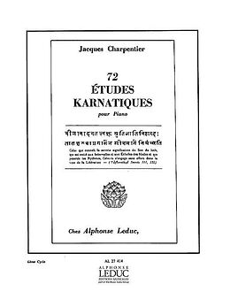 Jacques Charpentier Notenblätter 72 etudes karnatiques vol.6