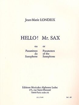 Jean-Marie Londeix Notenblätter Hello Mr. Sax Parametres