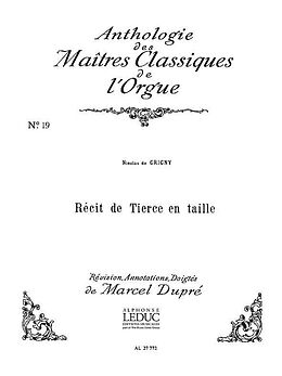 Nicolas de Grigny Notenblätter Récit de tierce en taille