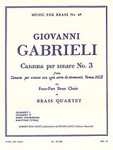 Giovanni Gabrieli Notenblätter Canzona per sonare no.3 for 4-part