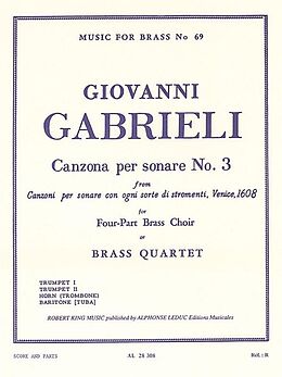 Giovanni Gabrieli Notenblätter Canzona per sonare no.3 for 4-part