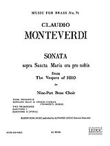 Claudio Monteverdi Notenblätter Sonata sopra Sancta Maria ora pro nobis
