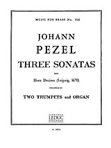 Johannes Pezelius Notenblätter 3 sonatas pour 2 trumpets et orgue