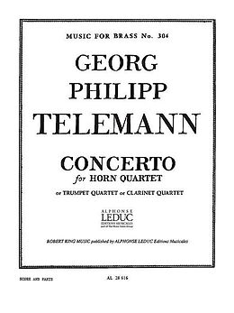 Georg Philipp Telemann Notenblätter Concerto for 4 horns (or trumpets, clarinets)