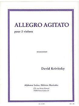 David Krivitsky Notenblätter Allegro agitato pour 2 violons