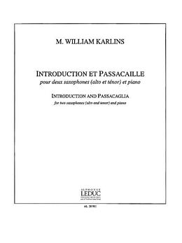 M. William Karlins Notenblätter Introduction et passacaille