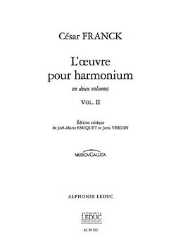 César Franck Notenblätter Loeuvre pour harmonium volume 2