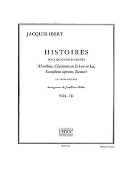 Jacques Ibert Notenblätter Histoires vol.3 pour quatuor danches