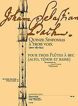 Johann Sebastian Bach Notenblätter 15 Sinfonias à 3 voix vol.2 (BWV787-801)