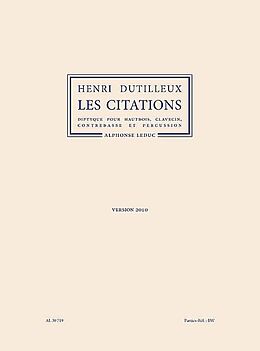 Henri Dutilleux Notenblätter Les Citations