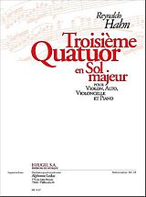 Reynaldo Hahn Notenblätter Quatuor sol majeur no.3