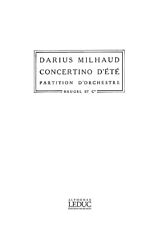 Darius Milhaud Notenblätter CONCERTINO DETE POUR ALTO ET