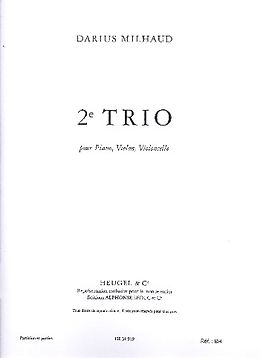 Darius Milhaud Notenblätter Piano Trio no.2 op.428