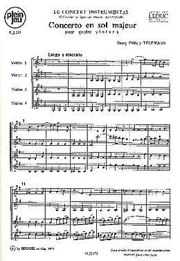 Georg Philipp Telemann Notenblätter Concerto sol majeur