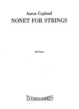 Aaron Copland Notenblätter Nonet for Strings