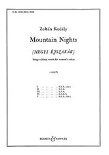 Zoltan Kodaly Notenblätter Mountain Nights nos.1-5