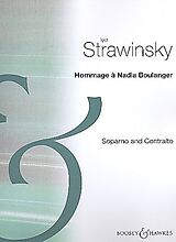 Igor Strawinsky Notenblätter Hommage à Nadia Boulanger