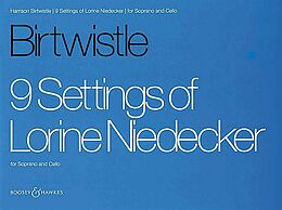 Harrison Birtwistle Notenblätter 9 SETTINGS OF LORINE NIEDECKER