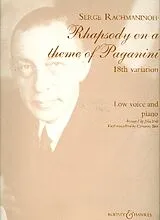 Sergei Rachmaninoff Notenblätter Rhapsody on a theme of Paganini 18th variation