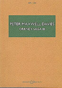Sir Peter Maxwell Davies Notenblätter Orkney Saga no.3 for alto saxophone