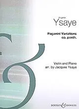 Eugène Ysaye Notenblätter Paganini Variations op. posth