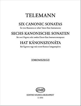Georg Philipp Telemann Notenblätter 6 Sonaten im Kanon für 2 Fagotte