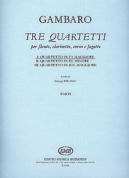 Giovanni Battista Gambaro Notenblätter Quartetto in fa maggiore