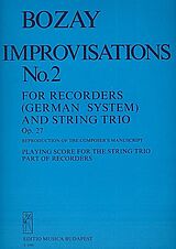 Attila Bozay Notenblätter Improvisations op.27,2 for recorder