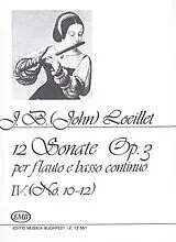 Jean Baptiste (John of London) Loeillet Notenblätter 12 Sonaten op.3 Band 4 (Nr.10-12)