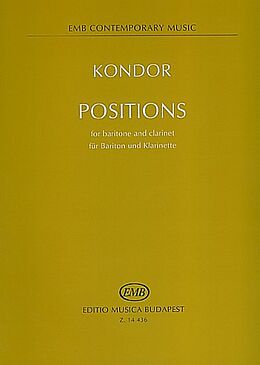 Adam Kondor Notenblätter Positions for baritone and clarinet