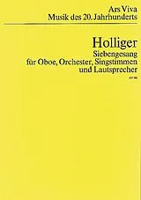 Heinz Holliger Notenblätter Siebengesang