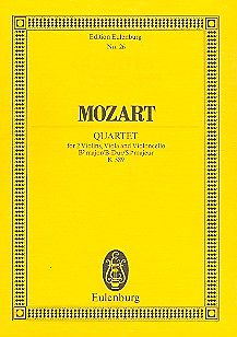 Wolfgang Amadeus Mozart Notenblätter Streichquartett B-Dur KV589