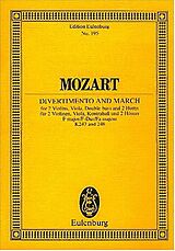 Wolfgang Amadeus Mozart Notenblätter Divertimento F-Dur Nr.10 and Marsch