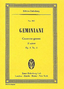 Francesco Geminiani Notenblätter Concerto grosso d-Moll op.3,4