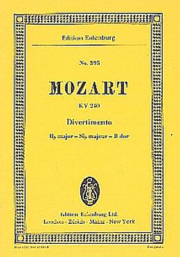 Wolfgang Amadeus Mozart Notenblätter Divertimento B-Dur Nr.9 KV240
